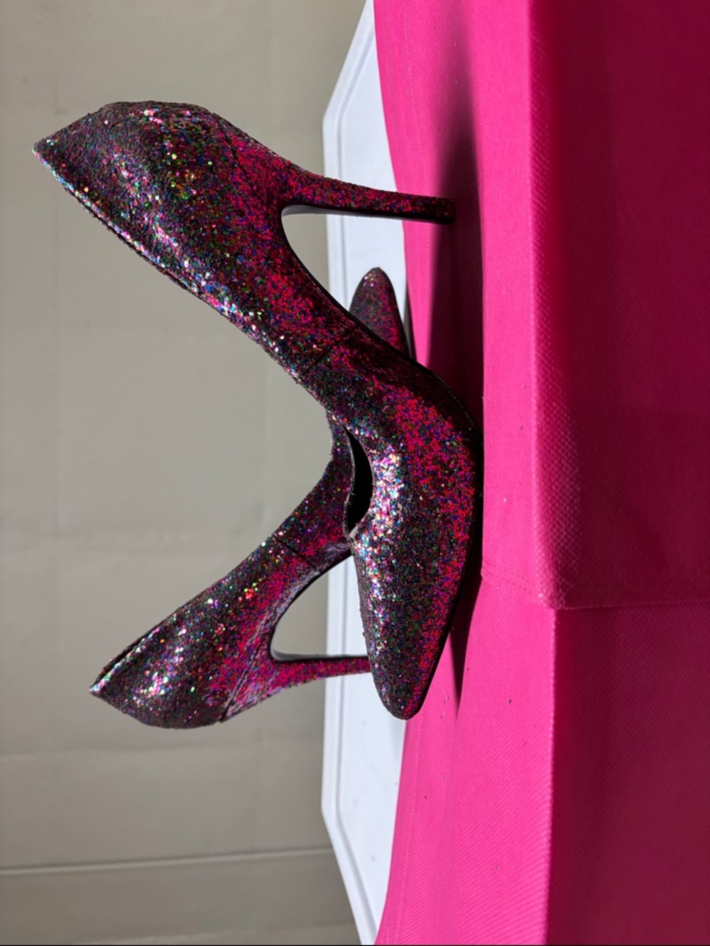 Shoe Dazzle Multicolor Glitter Pointed-Toe Stiletto Heels